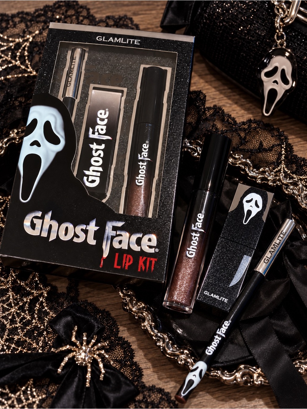 GLAMLITE • Ghost Face Nude Lip Kit • 3-Piece Limited Edition Horror Set - Picture 1 of 16